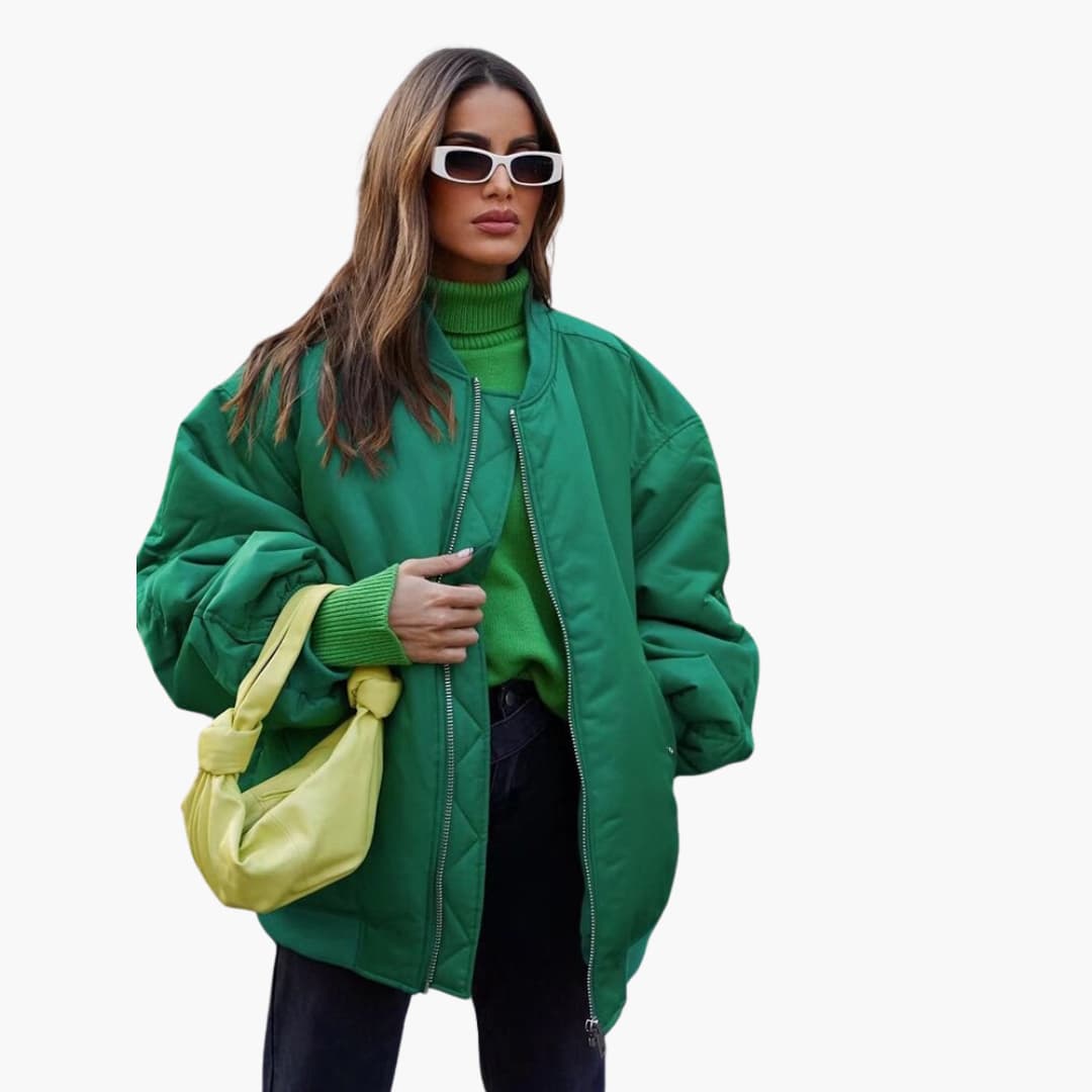 Damen Bomberjacke mit Reißverschluss und Pattentaschen