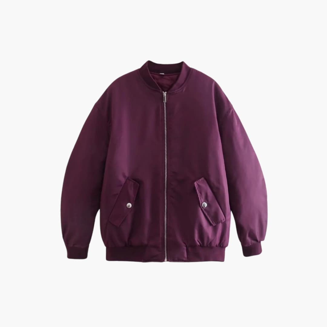 Damen Bomberjacke mit Reißverschluss und Pattentaschen