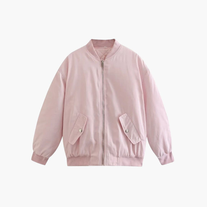 Damen Bomberjacke mit Reißverschluss und Pattentaschen