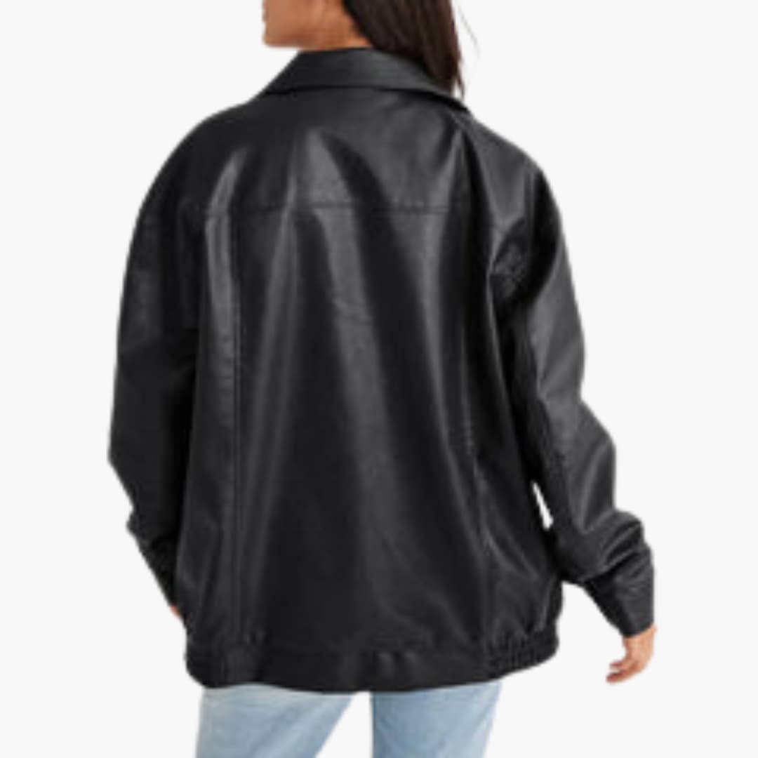 Damen-Bomberjacke mit Reißverschluss und langen Ärmeln