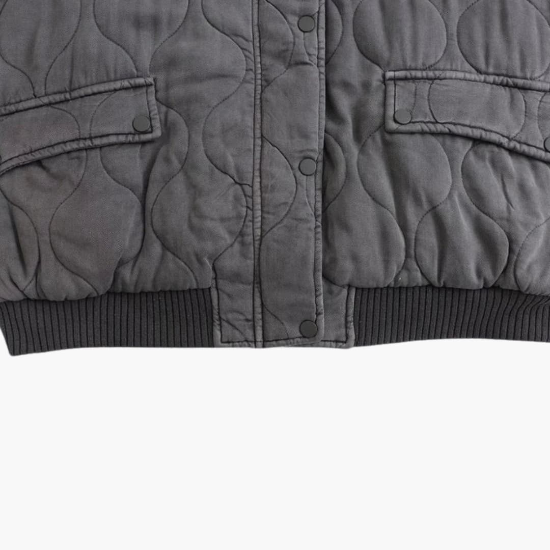 Damen-Bomberjacke mit Steppdesign und geripptem Saum