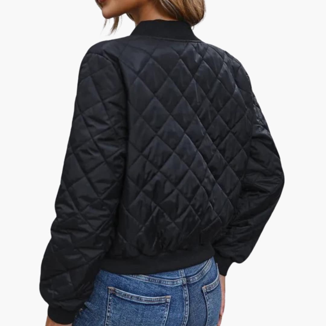 Damen Bomberjacke mit gestepptem Obermaterial und Reißverschluss