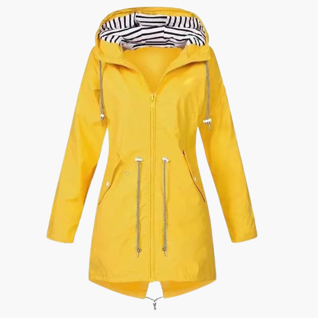 Damen-Kapuzenjacke mit Reißverschluss und verstellbarer Taille