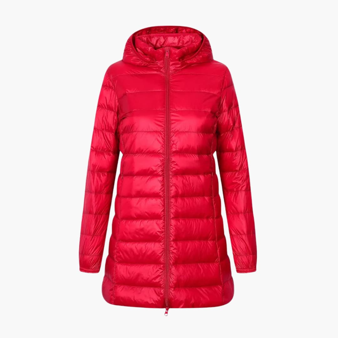 Damen-Kapuzenjacke mit offener Front und aufgesetzten Taschen