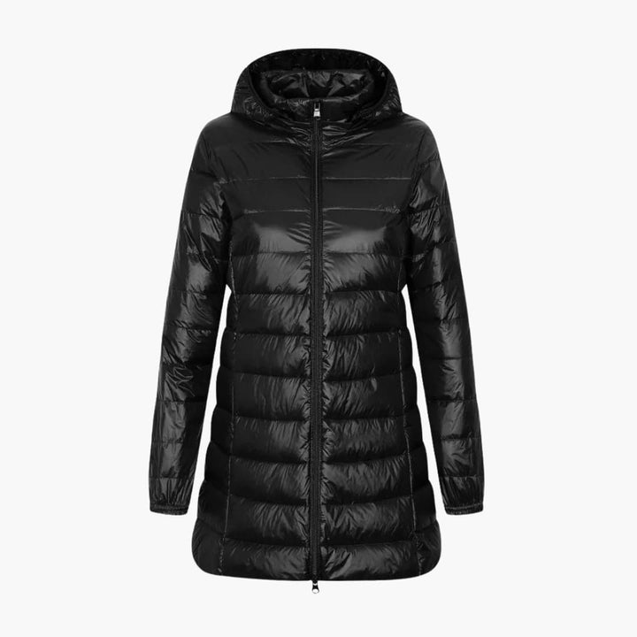Damen-Kapuzenjacke mit offener Front und aufgesetzten Taschen