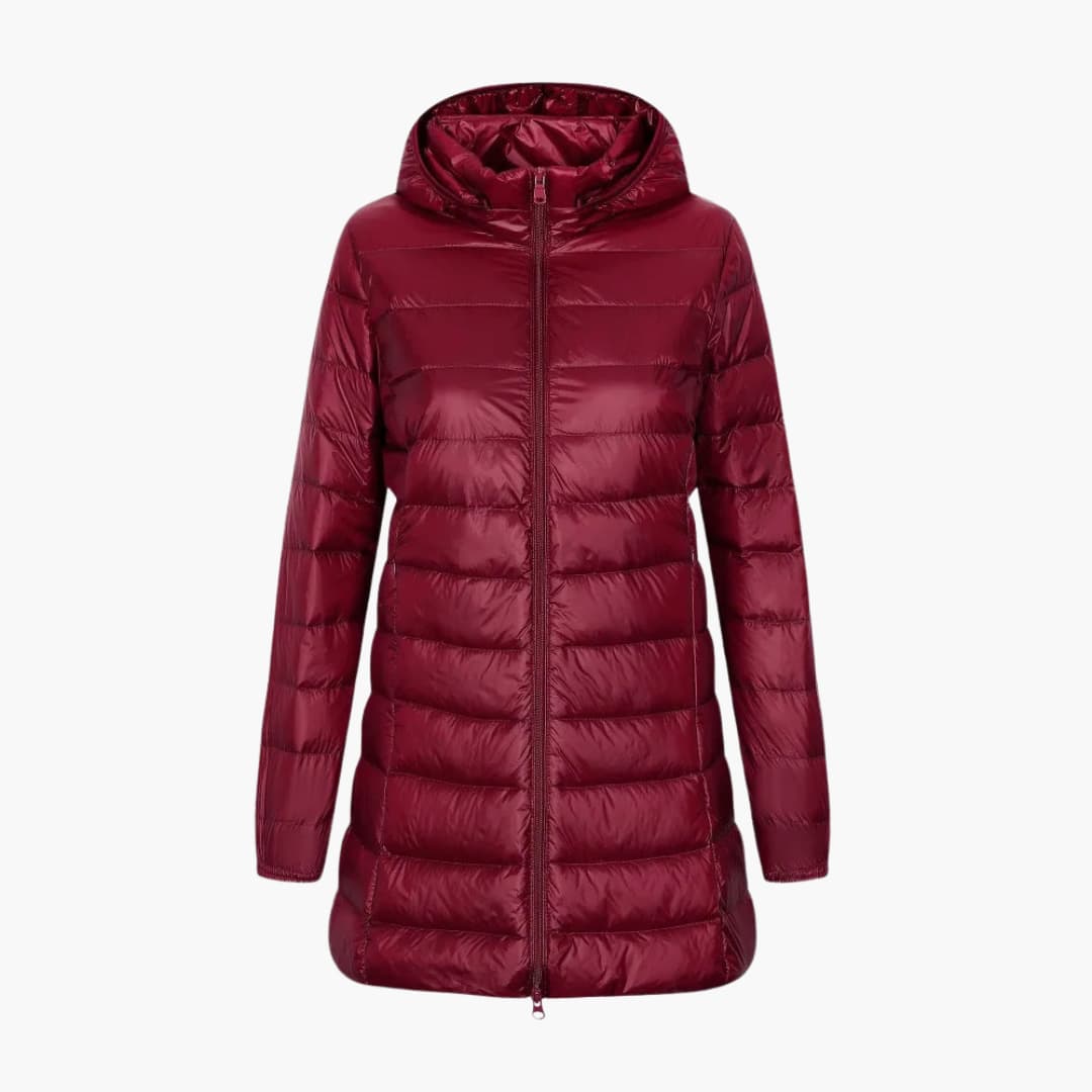 Damen-Kapuzenjacke mit offener Front und aufgesetzten Taschen