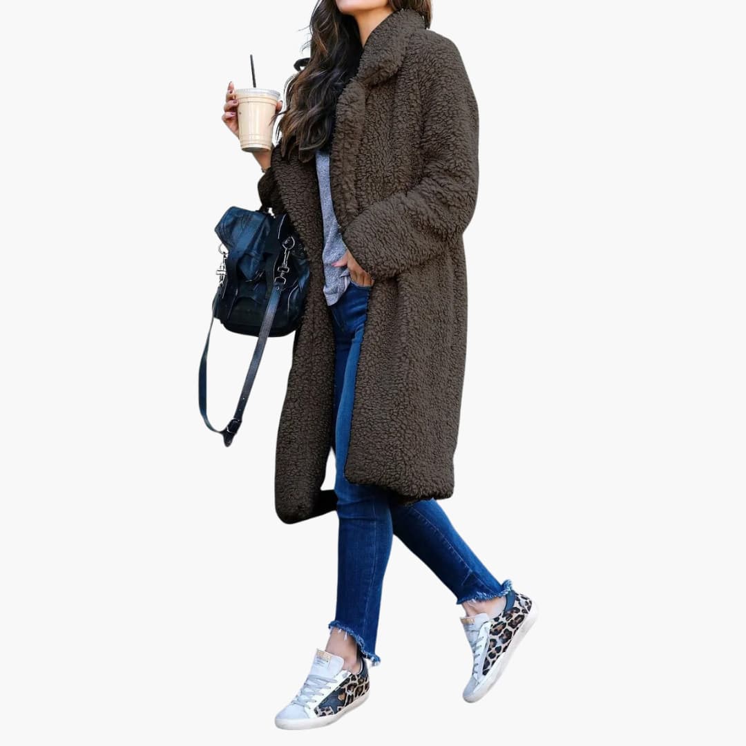 Damen-Langjacke mit vollständigem Verschluss und langen Ärmeln