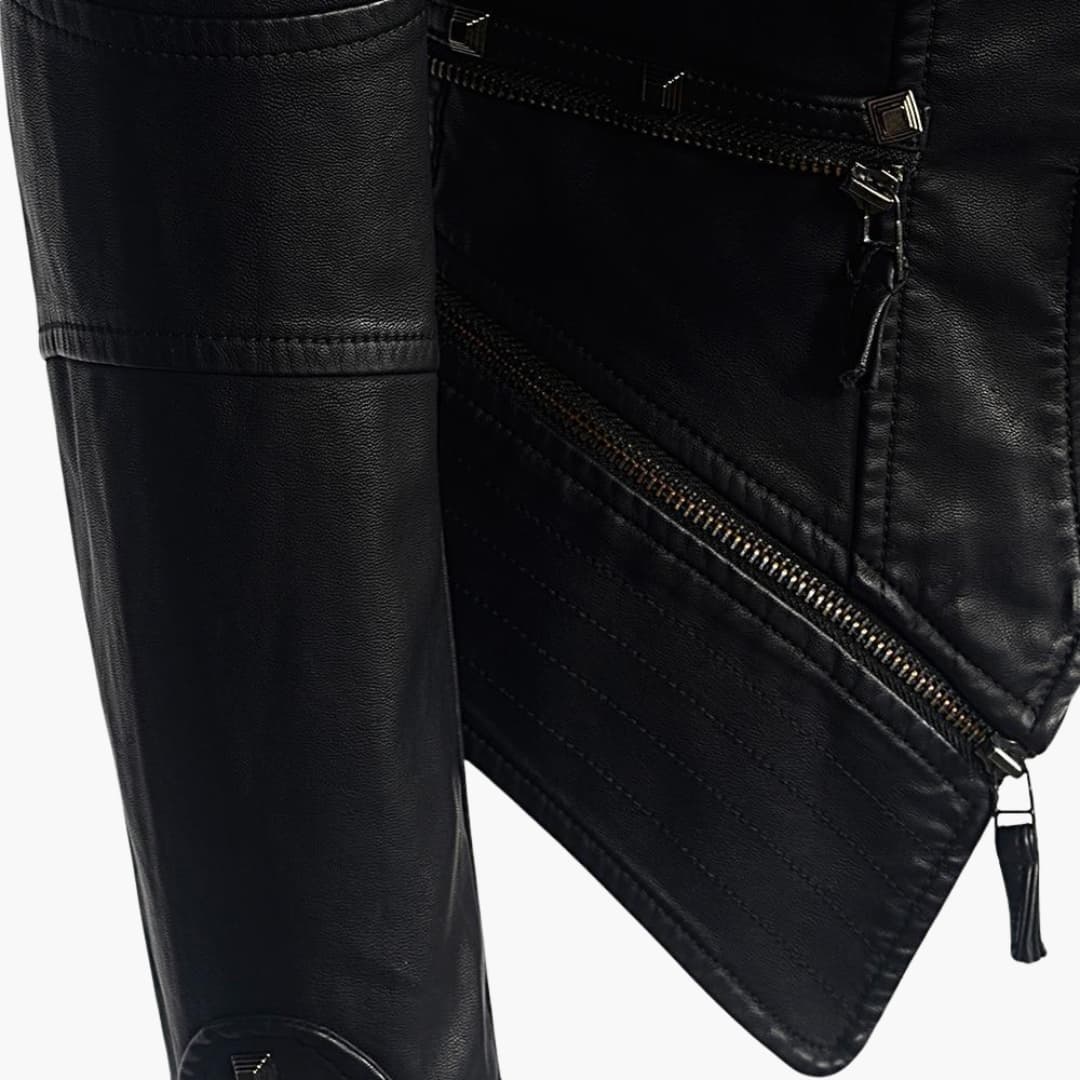 Damen jacke mit Reißverschluss vorne und Nieten Details