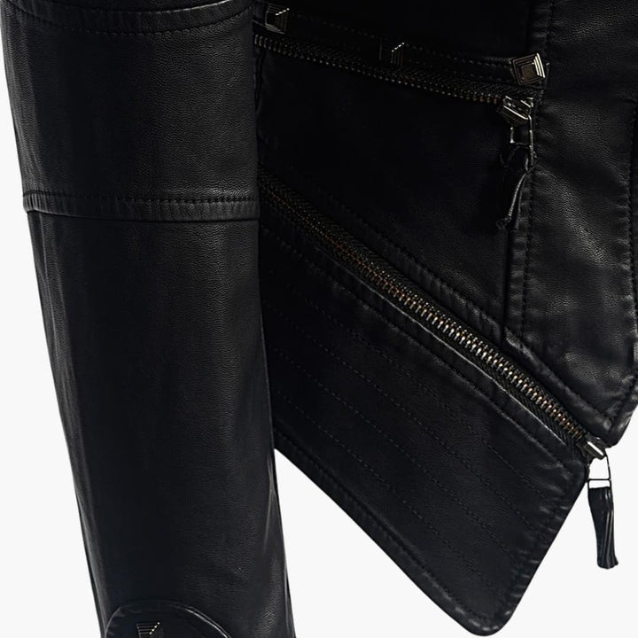 Damen jacke mit Reißverschluss vorne und Nieten Details
