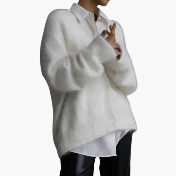 Damen Strickjacke mit offenem Vorderteil und Strickoberfläche