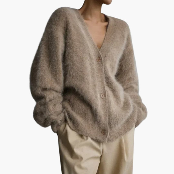 Damen Strickjacke mit offenem Vorderteil und Strickoberfläche