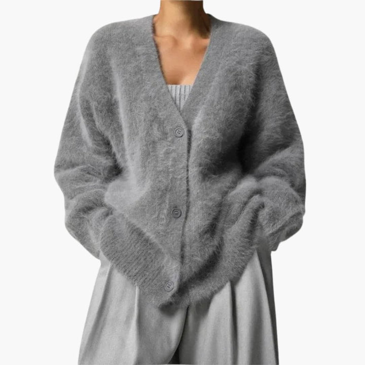 Damen Strickjacke mit offenem Vorderteil und Strickoberfläche