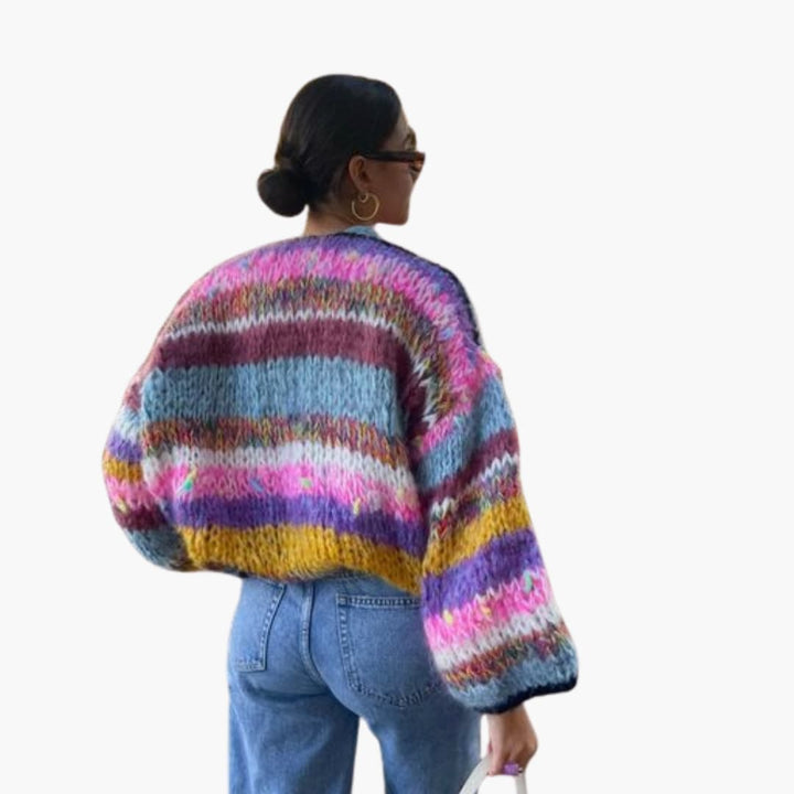 Damen Strickjacke mit offener Vorderseite und langen Ärmeln
