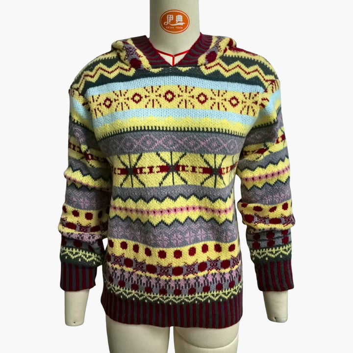 Damen Strickpullover mit Rundhalsausschnitt und gemusterter Oberfläche