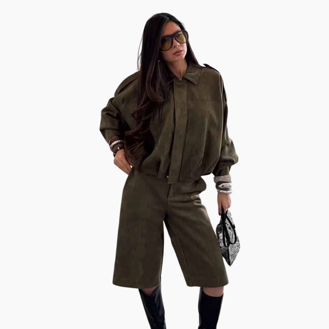 Damen Übergangsjacke mit Hemdkragen und verdecktem Reißverschluss