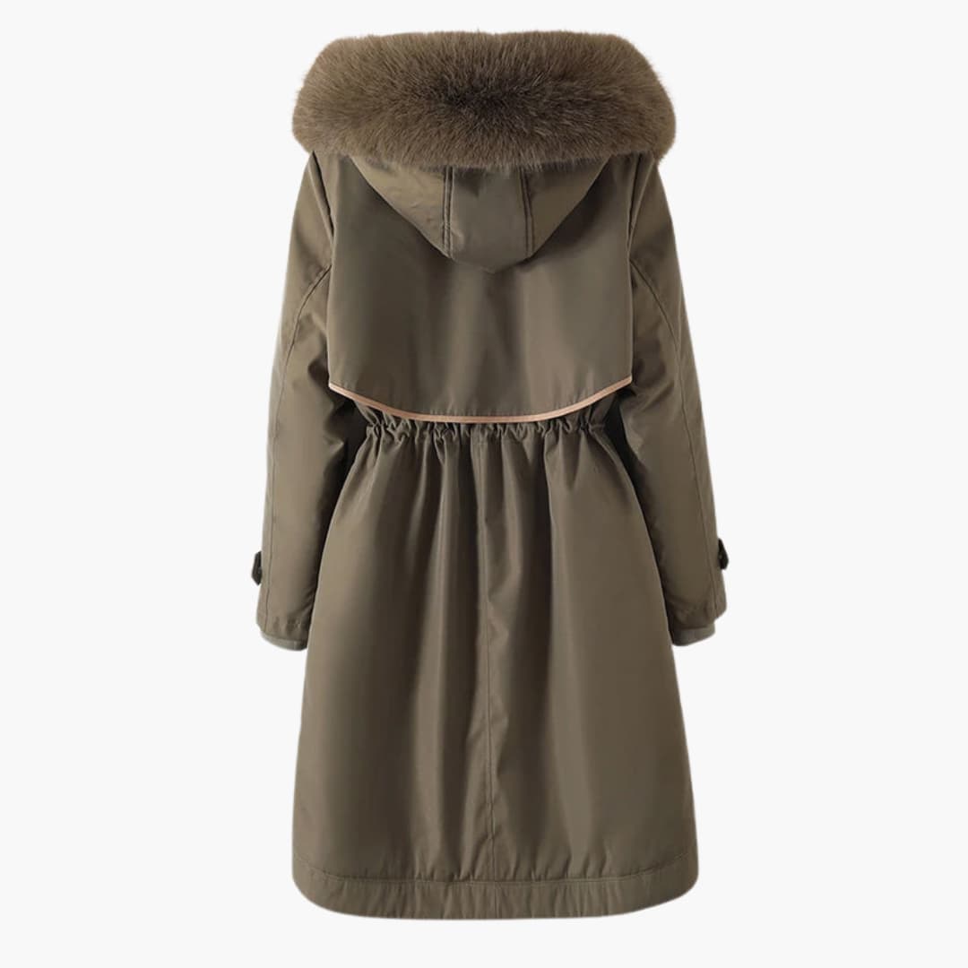 Damen-Winterparka mit Kapuze und verstellbarem Bund