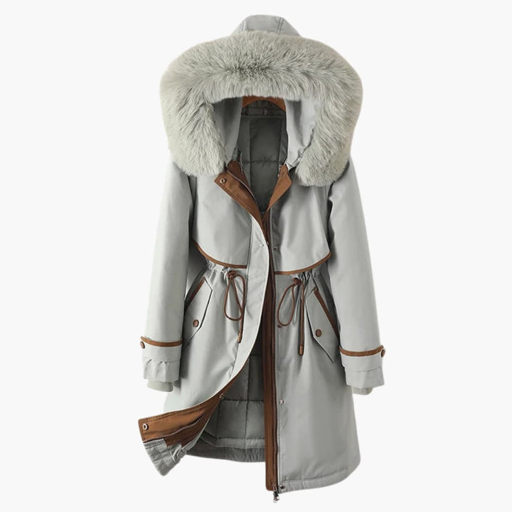 Damen-Winterparka mit Kapuze und verstellbarem Bund