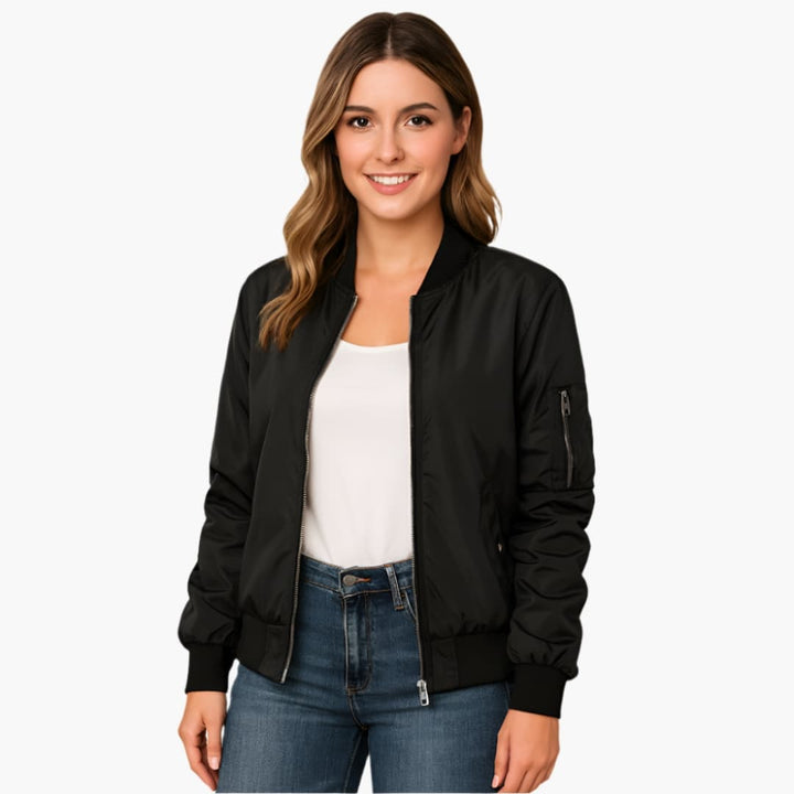 Damen Bomberjacke mit Rippbund