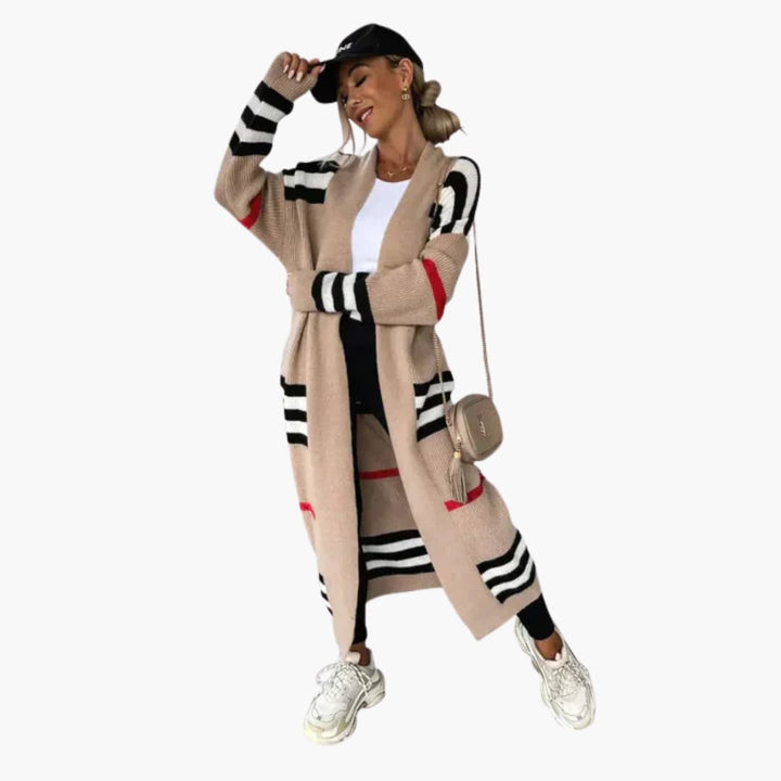 Damen Cardigan mit offenem Frontdesign und langen Ärmeln