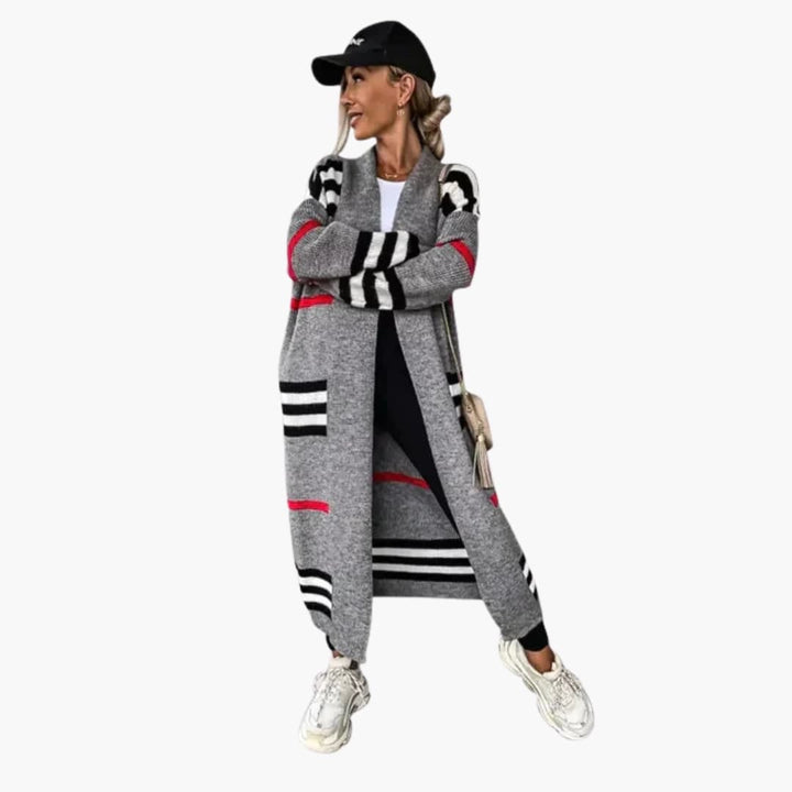 Damen Cardigan mit offenem Frontdesign und langen Ärmeln