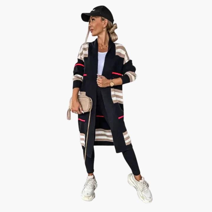 Damen Cardigan mit offenem Frontdesign und langen Ärmeln