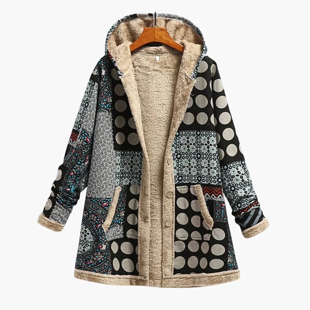 Damen Fleecejacke mit Kapuze und langen Ärmeln