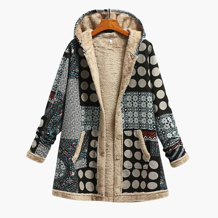 Damen Fleecejacke mit Kapuze und langen Ärmeln