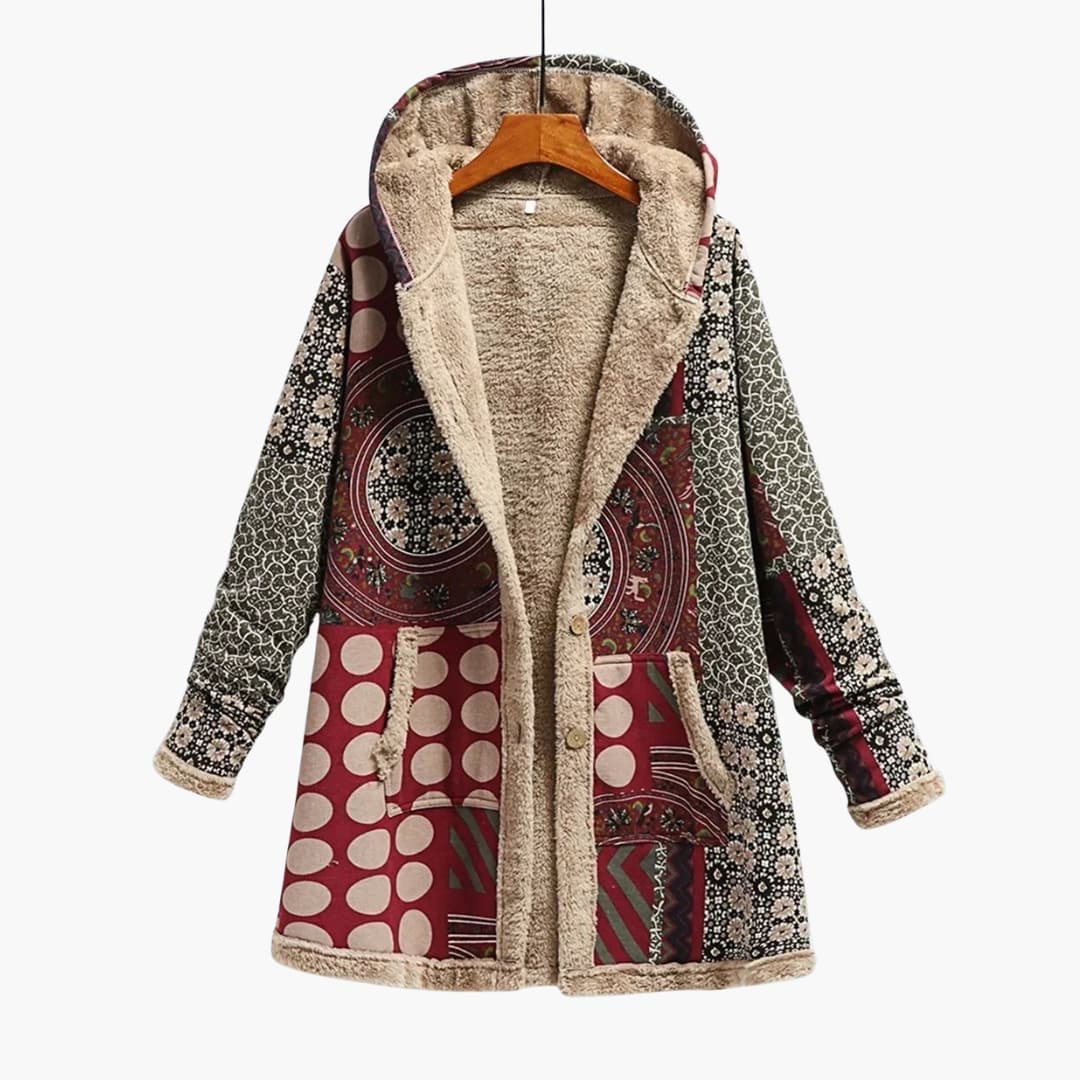 Damen Fleecejacke mit Kapuze und langen Ärmeln