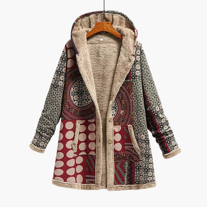 Damen Fleecejacke mit Kapuze und langen Ärmeln