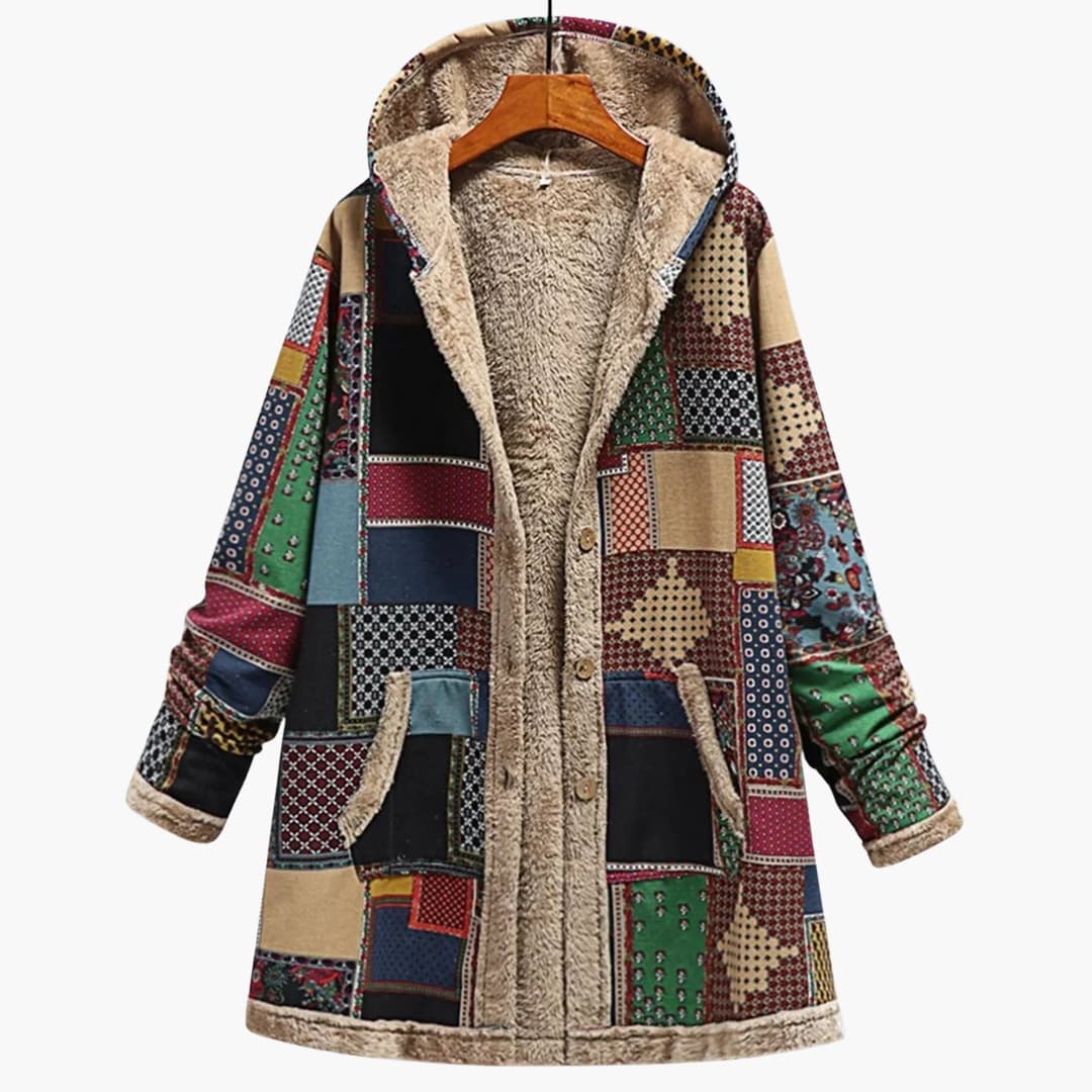 Damen Fleecejacke mit Kapuze und langen Ärmeln