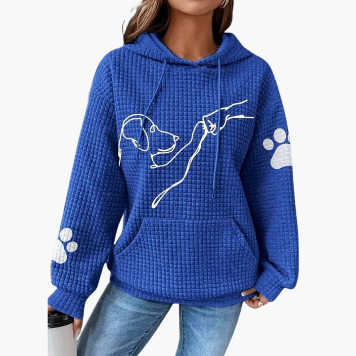 Damen Hoodie mit Kordelzug Kapuze und Kängurutasche