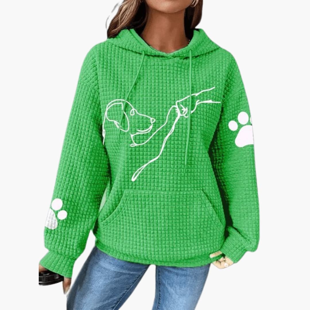 Damen Hoodie mit Kordelzug Kapuze und Kängurutasche