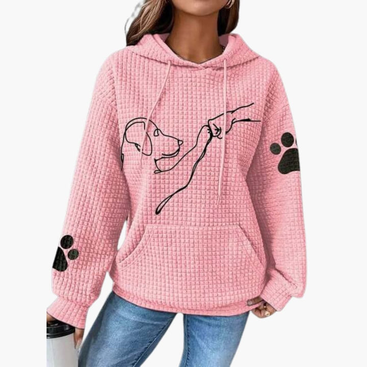 Damen Hoodie mit Kordelzug Kapuze und Kängurutasche
