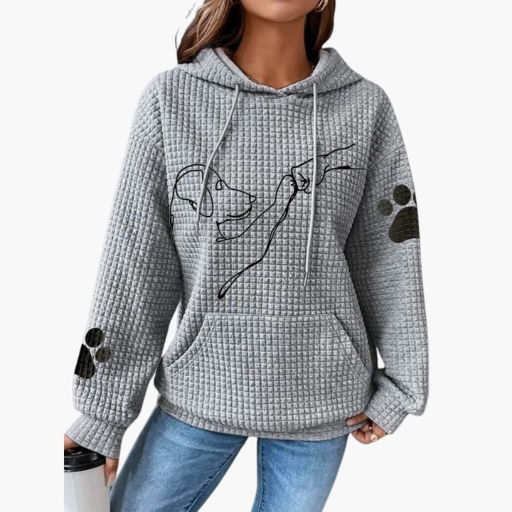 Damen Hoodie mit Kordelzug Kapuze und Kängurutasche