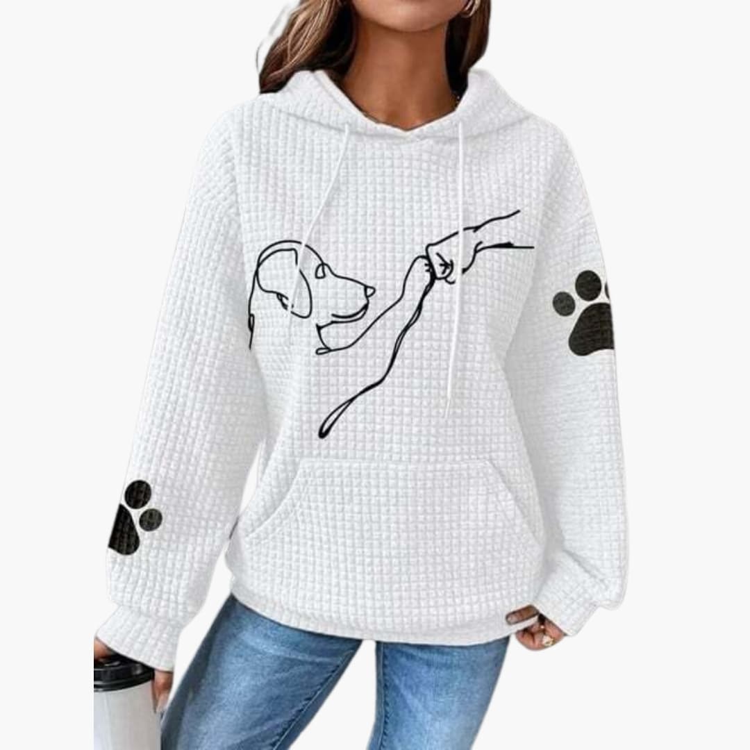 Damen Hoodie mit Kordelzug Kapuze und Kängurutasche