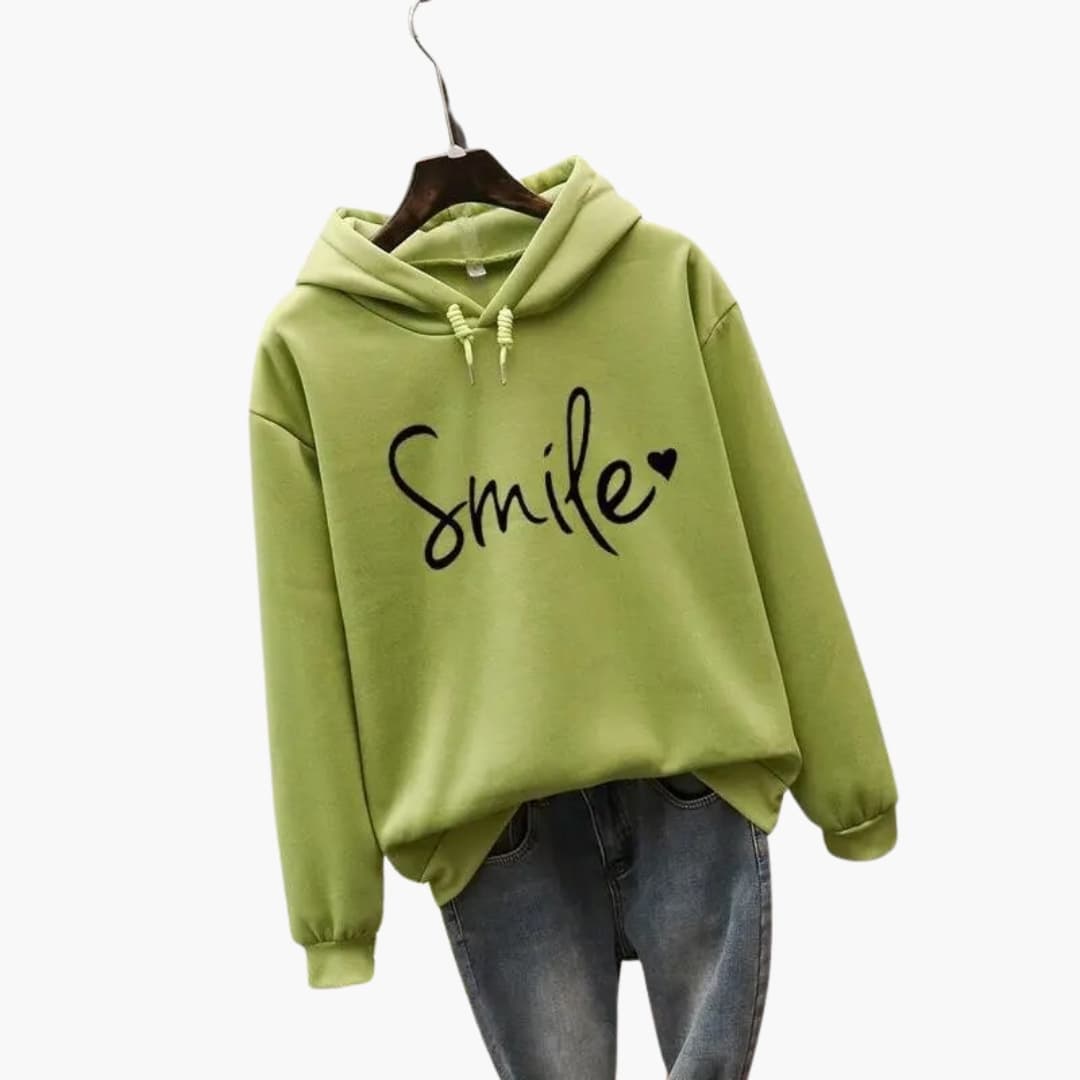 Damen Hoodie mit Rippbündchen