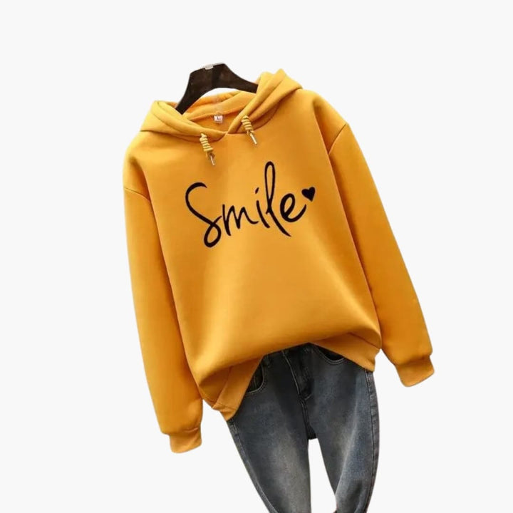 Damen Hoodie mit Rippbündchen