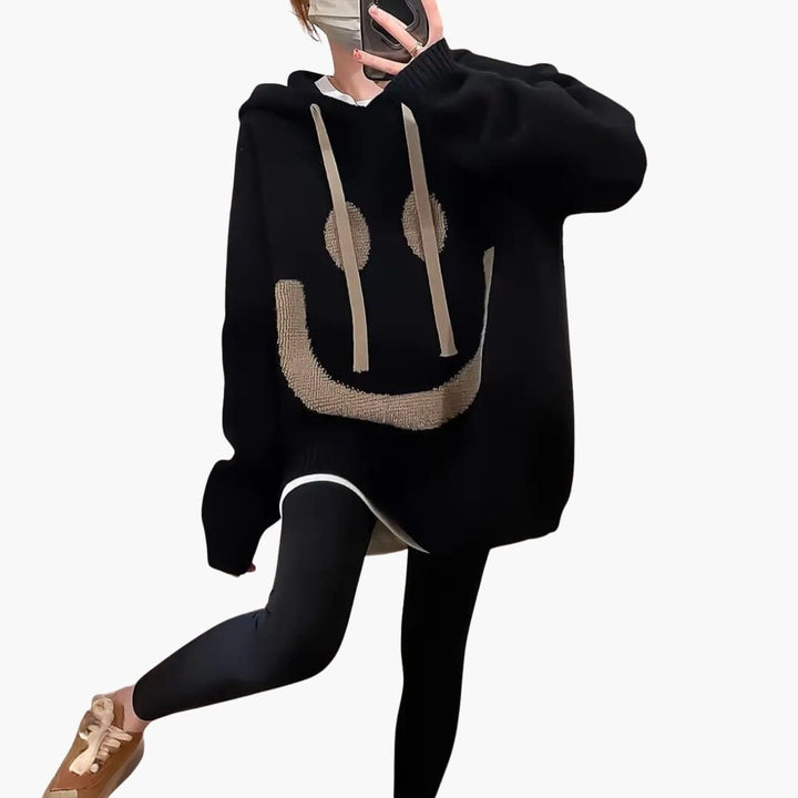 Damen Hoodie mit Smiley Print