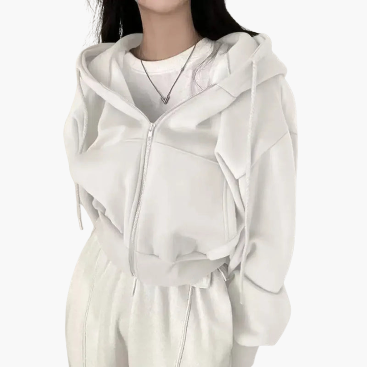 Damen Kapuzen-Sweatshirt mit Cropped-Schnitt