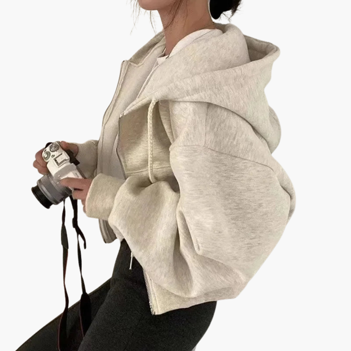 Damen Kapuzen-Sweatshirt mit Cropped-Schnitt