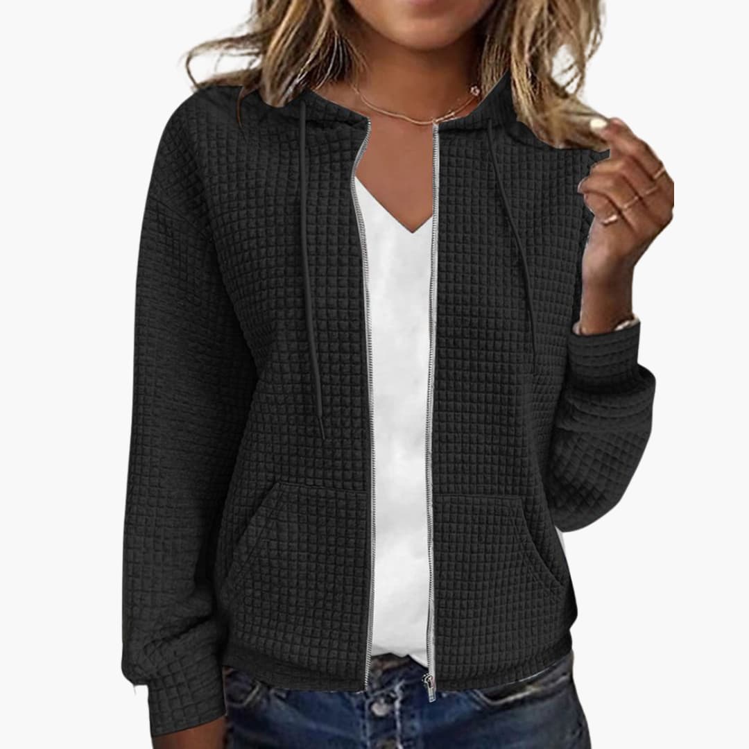 Damen Kapuzenjacke mit Reißverschluss und Fronttaschen