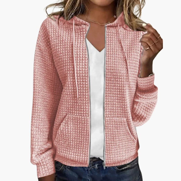 Damen Kapuzenjacke mit Reißverschluss und Fronttaschen