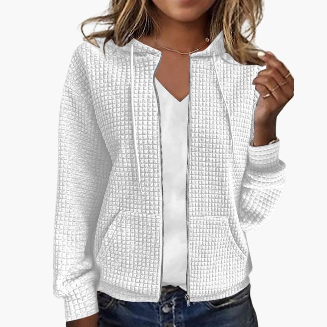 Damen Kapuzenjacke mit Reißverschluss und Fronttaschen