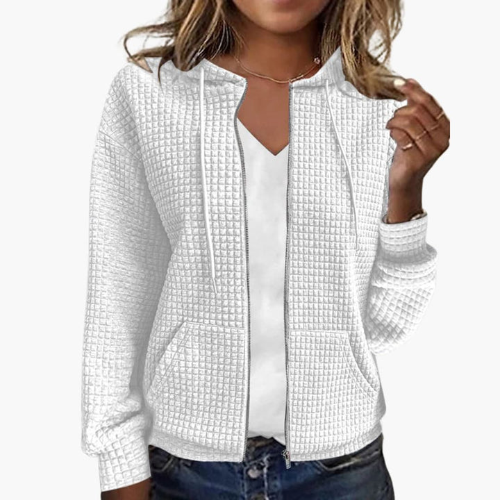 Damen Kapuzenjacke mit Reißverschluss und Fronttaschen