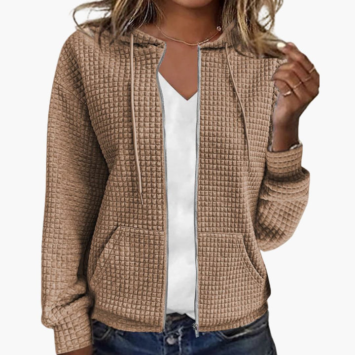 Damen Kapuzenjacke mit Reißverschluss und Fronttaschen