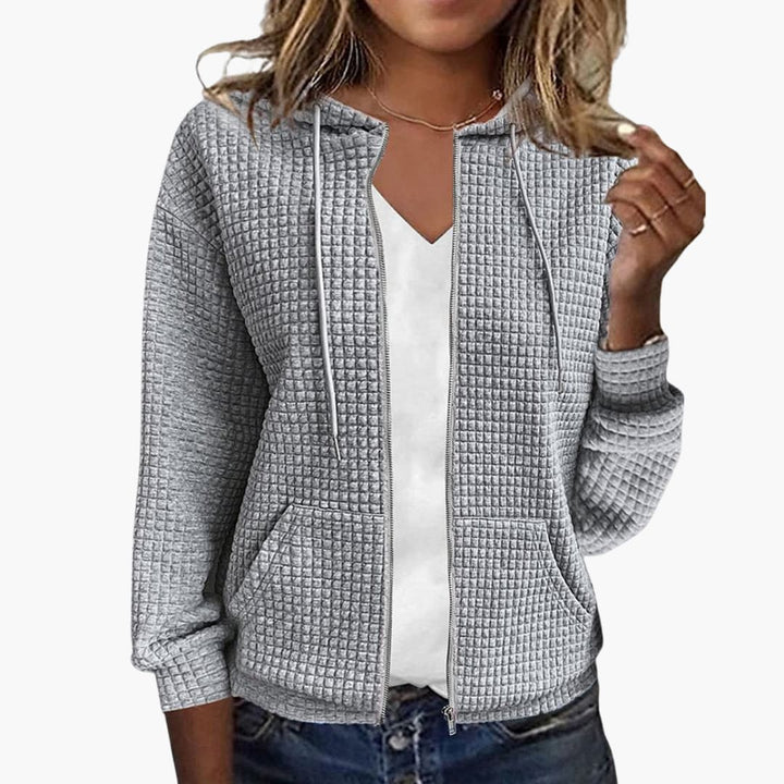 Damen Kapuzenjacke mit Reißverschluss und Fronttaschen