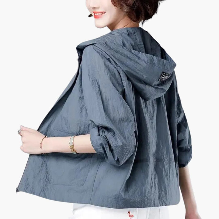 Damen Kapuzenjacke mit offener Vorderseite und aufgesetzten Taschen