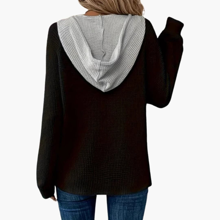 Damen Kapuzenpullover mit Kapuze und Rippbündchen