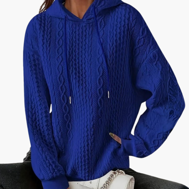 Damen Kapuzenpullover mit Zopfmuster