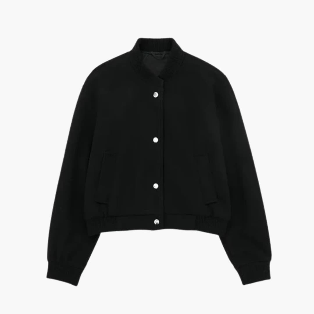 Damen Kurzjacke mit Knöpfen und Fronttaschen